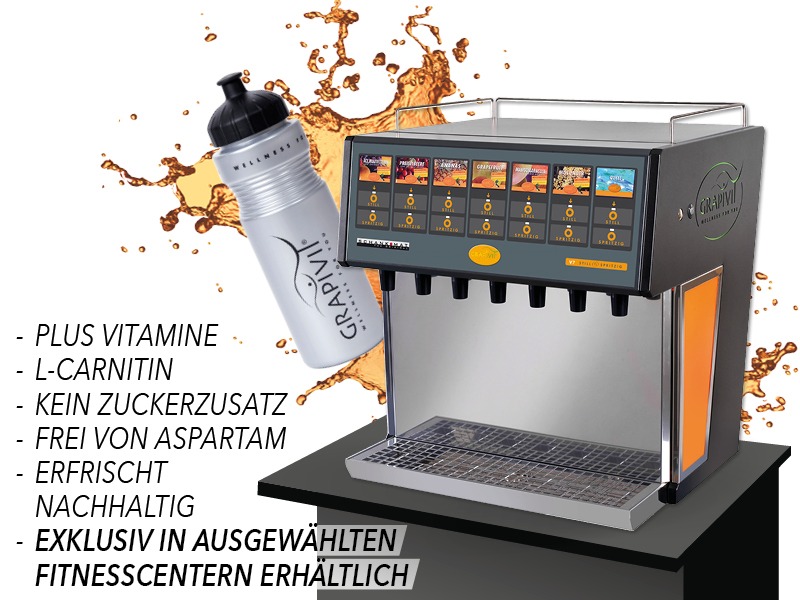 GrapiVit Schankomat mit Aufzählung der Vorteile