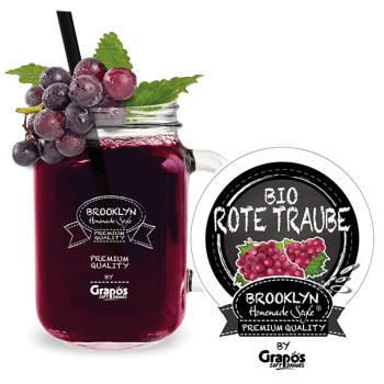 Brooklyn Homemade Style Glas und Logo Geschmacksrichtung Bio rote Traube